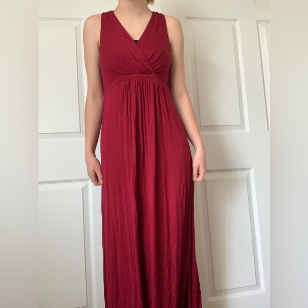 A red maxi dress
